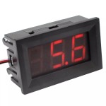 Digital Voltmeter with red LEDs, 4.5 - 30 V, black color case, 3-digit and 3-wire